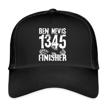 Ben Nevis Berg Munro Bagging Schottland Highlands - Trucker Cap - Schwarz/Schwarz - Vorne