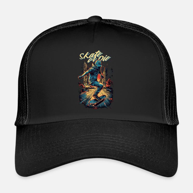 Skateboarder Skateboard Skate Skater - Trucker Cap - Schwarz/Schwarz