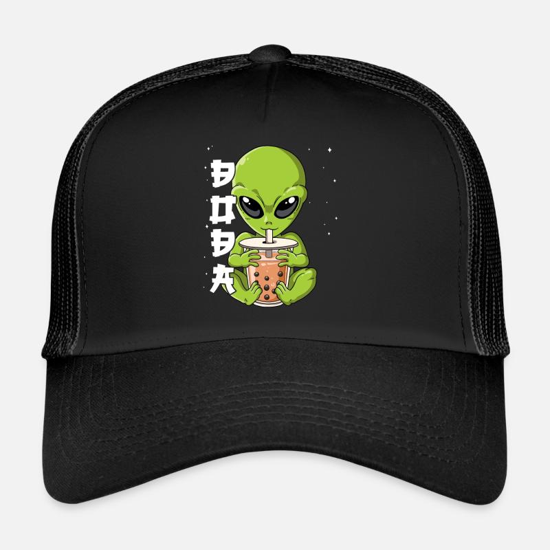 Boba Tea Alien Bubble Tea Trucker Cap