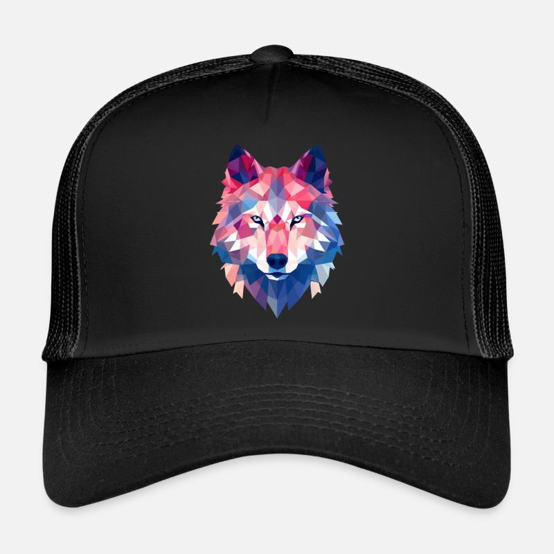Geometrical Wolf Head Trucker Cap