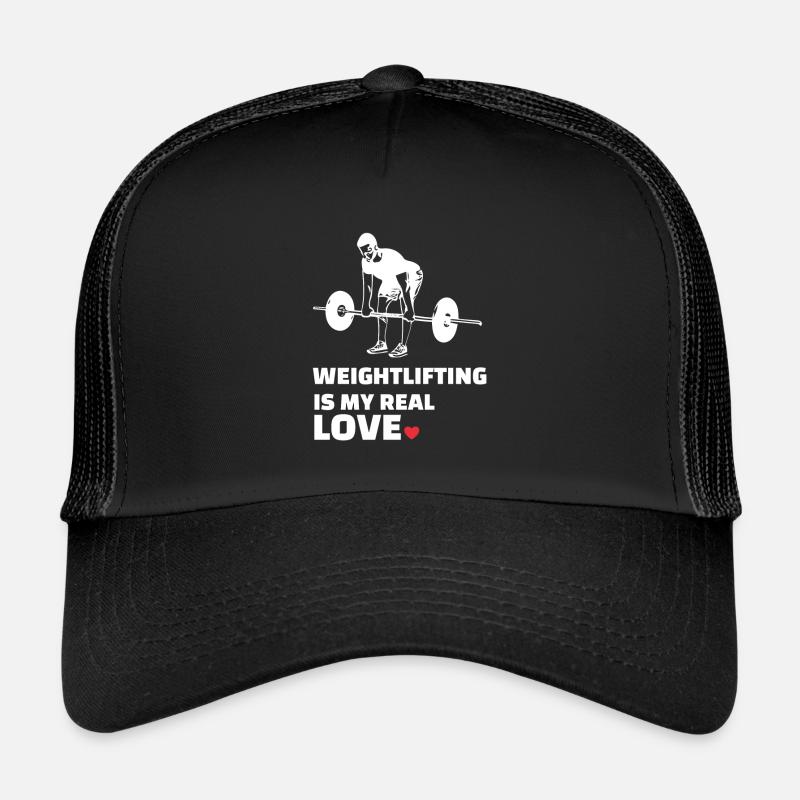 I love weightlifting - Trucker Cap - black/black
