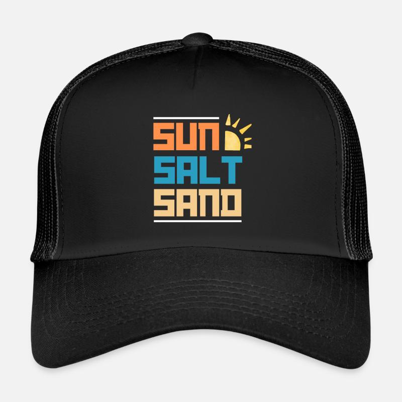 Soleil Sel Sable Vibrations estivales - Casquette trucker - noir/noir