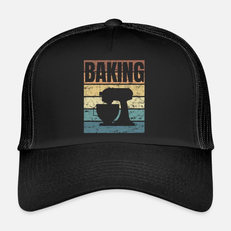 Backen Therapie Backe Kuchen Chefkoch - Trucker Cap - Schwarz/Schwarz
