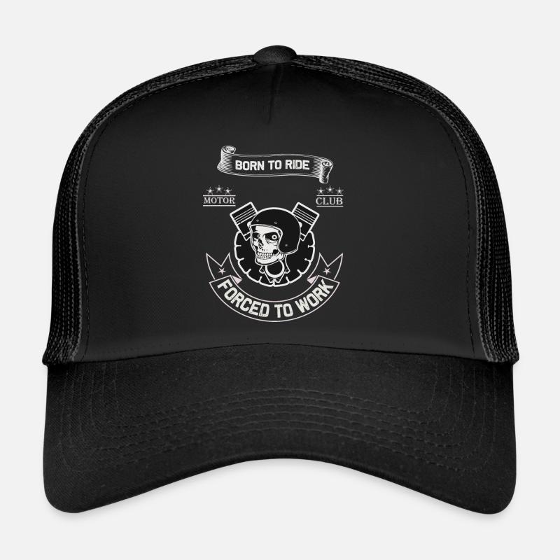 Born To Ride MC Skull Piston Design Casquette trucker 