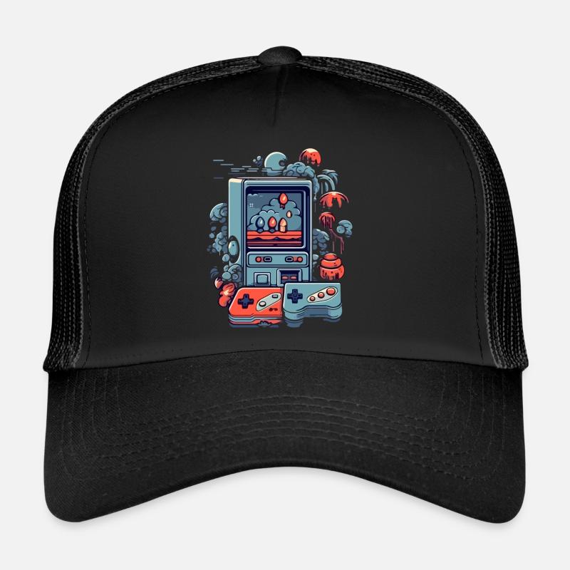 Vintage-Videospiel - Trucker Cap - Schwarz/Schwarz