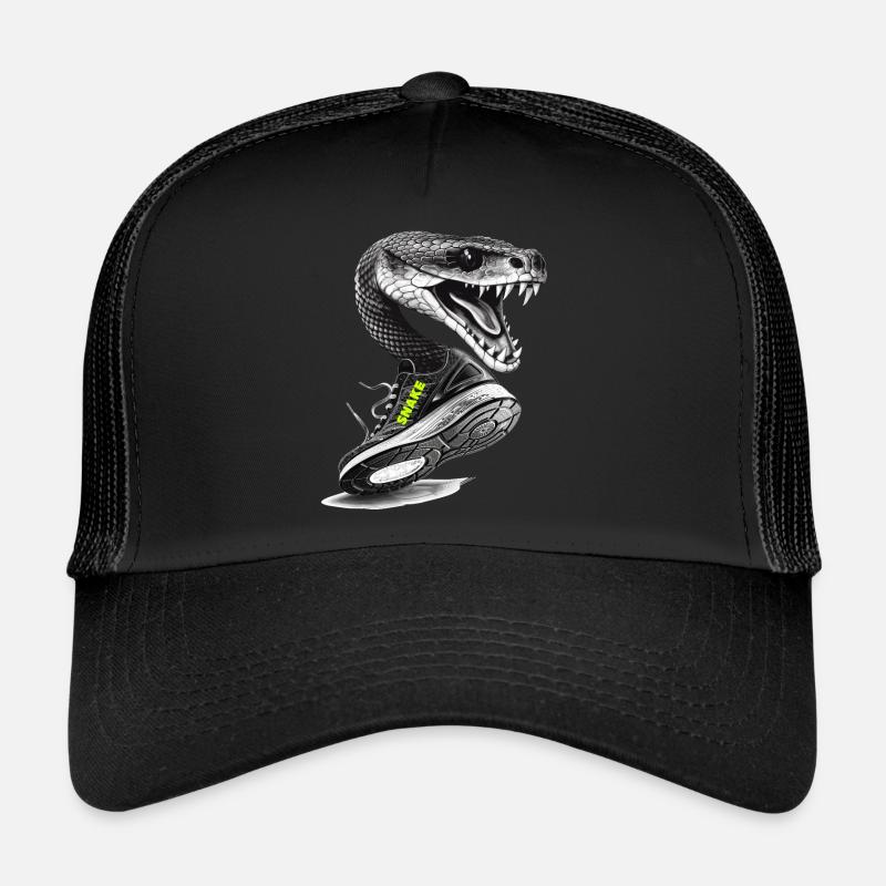 snake - Trucker Cap - Schwarz/Schwarz