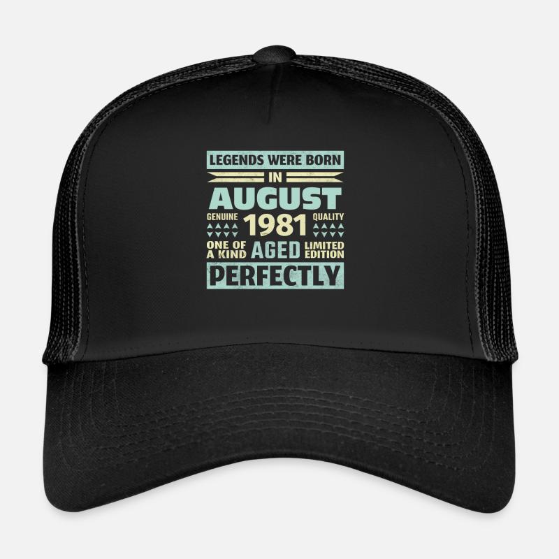 42ème anniversaire août millésime 1981 millésime Casquette trucker 