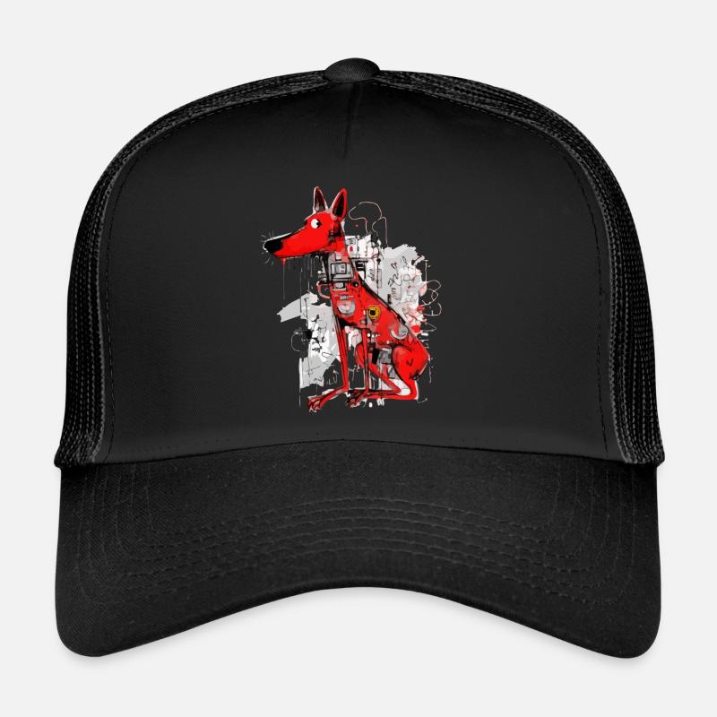 Loko der rote Hund - Trucker Cap - Schwarz/Schwarz