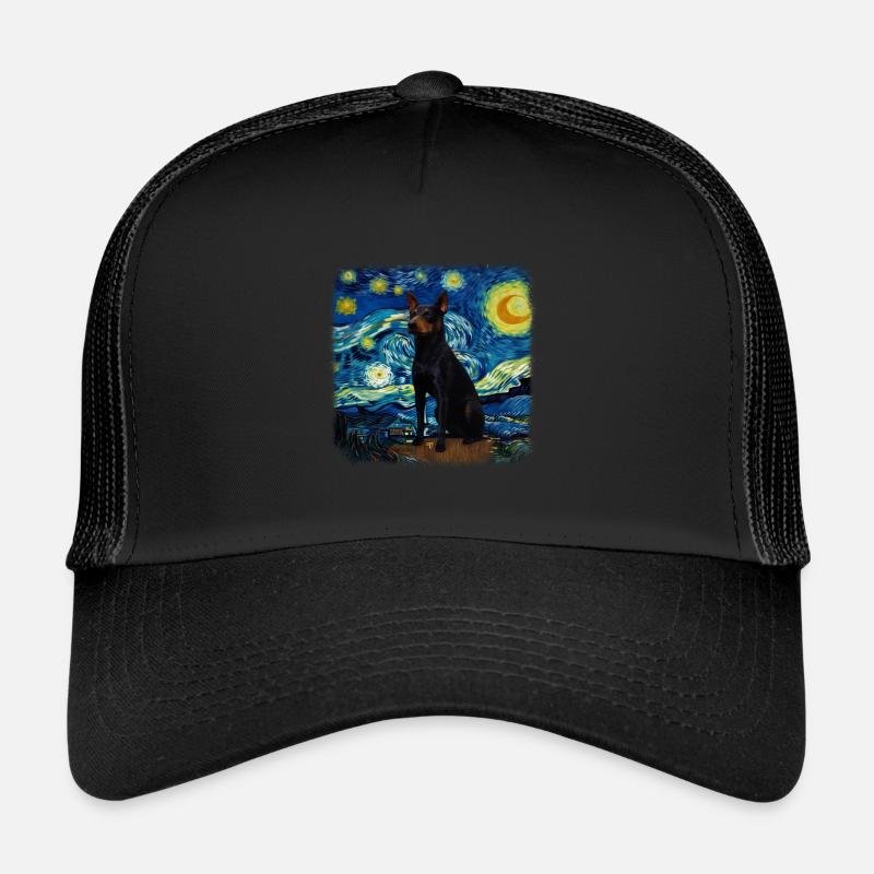 Nuit étoilée australienne Kelpie Van Gogh Casquette trucker 