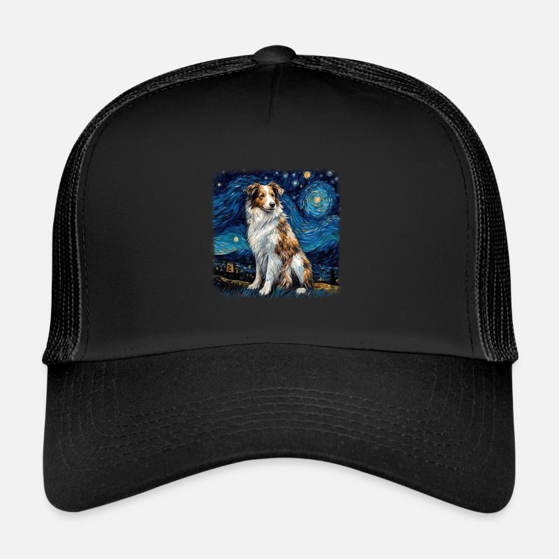 Berger australien Van Gogh nuit étoilée - Casquette trucker  - noir/noir