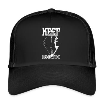 Hämmern Outdoor Jagdbogen Bogen Pfeil - Trucker Cap - Schwarz/Schwarz - Vorne