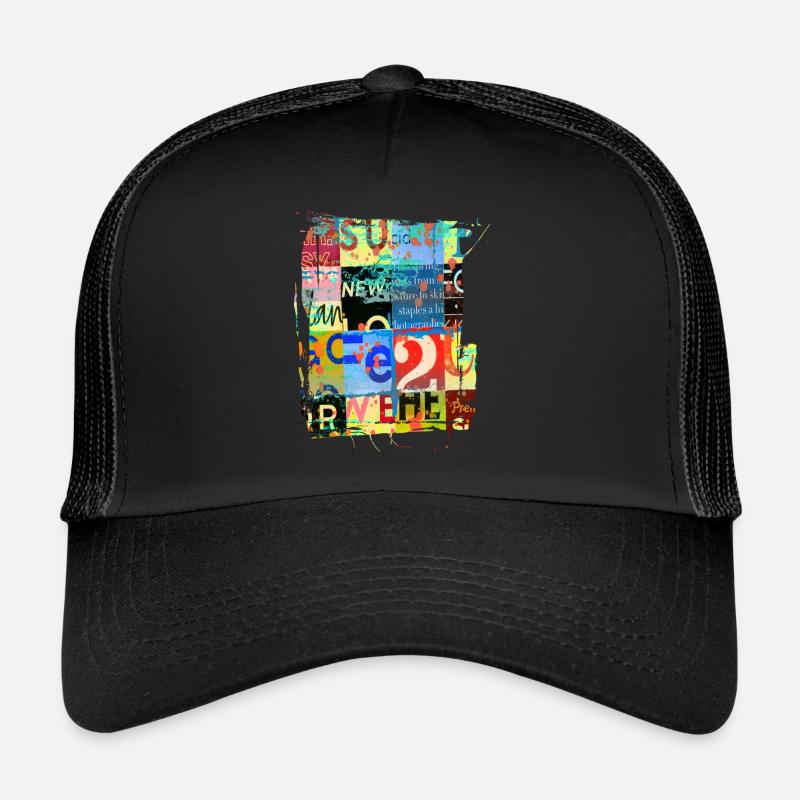 Newspaper Clips Scrapbook Magazines Alphabet Code Trucker Cap