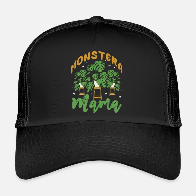 Monstera Mama - Trucker Cap - Schwarz/Schwarz