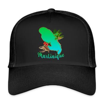 Martinique Paradisiaque île Des Trpoques - Casquette trucker  - noir/noir - Devant