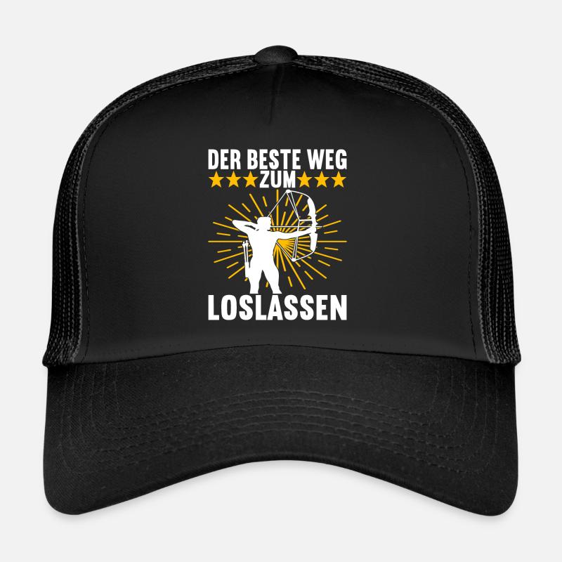 Bogenschießen Bogenschütze - Trucker Cap - Schwarz/Schwarz
