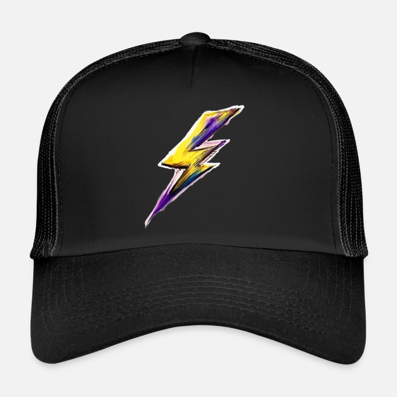 Stilisierter Blitz - Trucker Cap - Schwarz/Schwarz