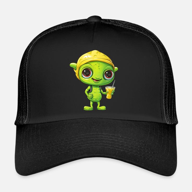 Boisson rafraîchissante au citron extraterrestre: vert et jaune Casquette trucker 