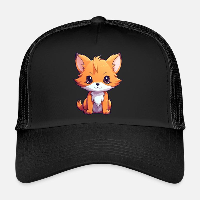 Fuchs Anime - Trucker Cap - Schwarz/Schwarz