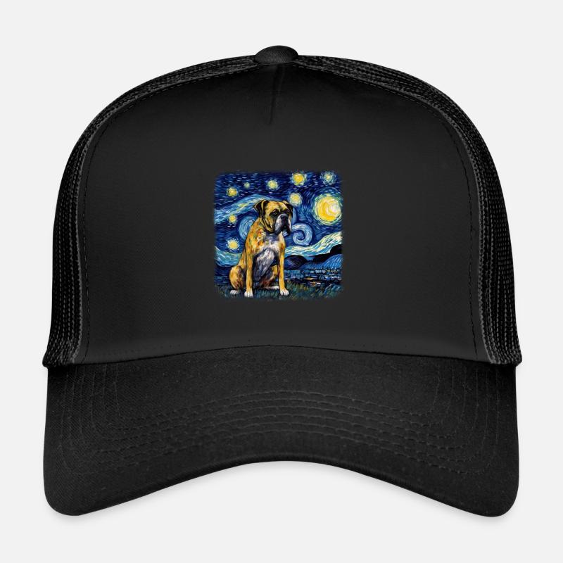 Boxer Van Gogh nuit étoilée Casquette trucker 