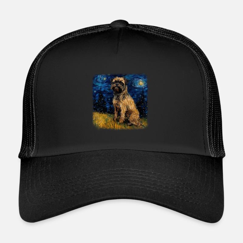 Brussels Griffon Van gogh starry night Trucker Cap