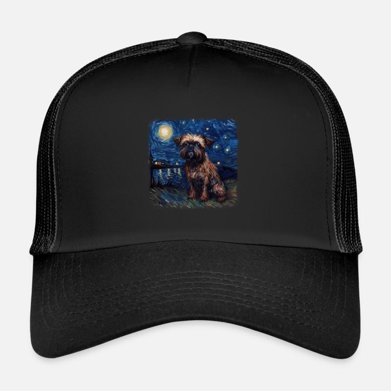 Brussels Griffon Van gogh starry night Trucker Cap