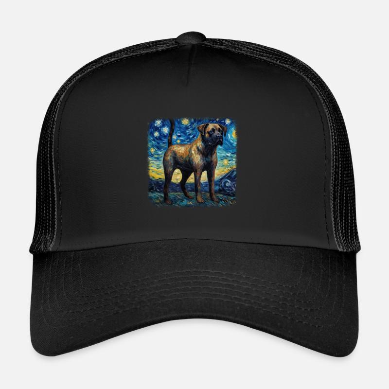 Cane Corso Van gogh starry night Trucker Cap