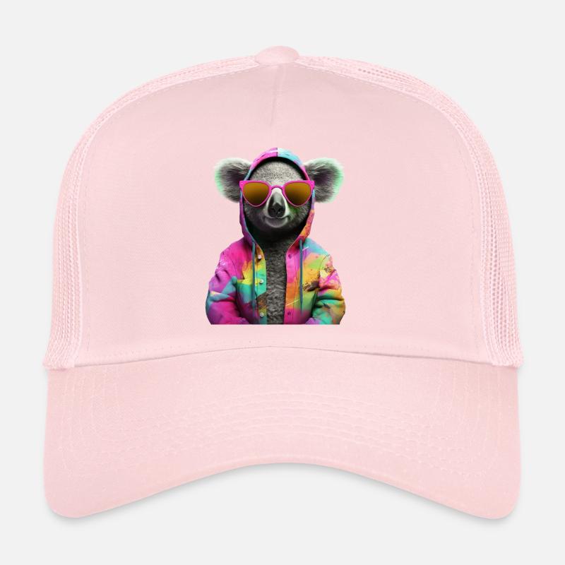 Koala avec des lunettes de soleil Colorful Cool Koala Bear Casquette trucker 