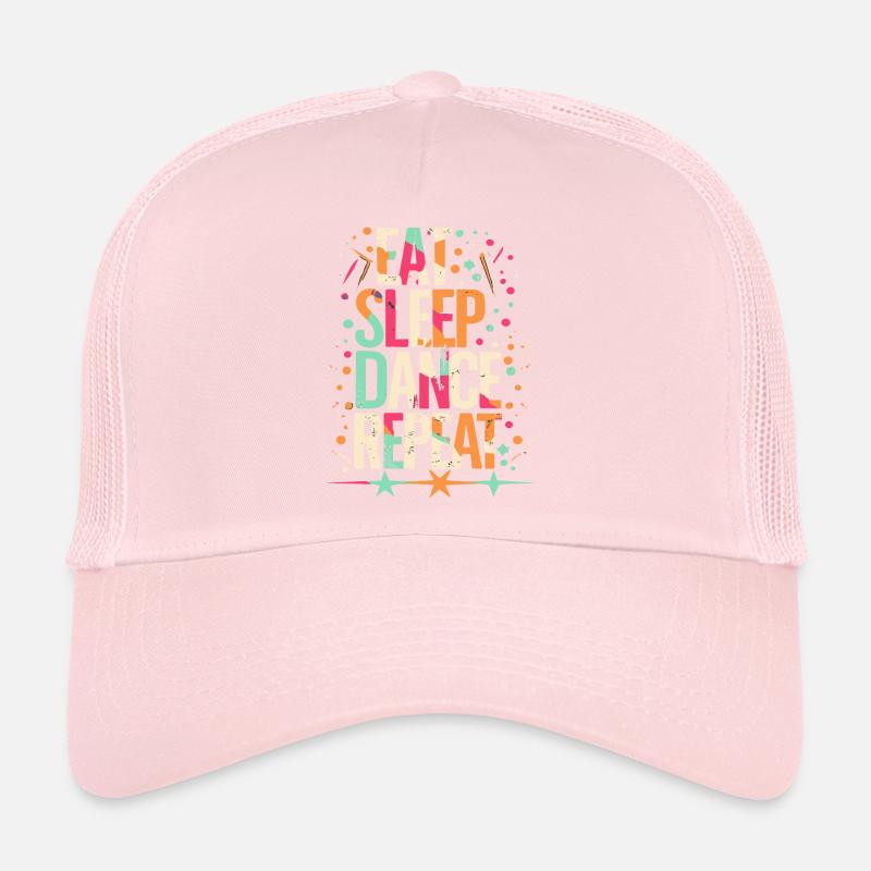 Eat Sleep Dance Repeat Typography Trucker Cap