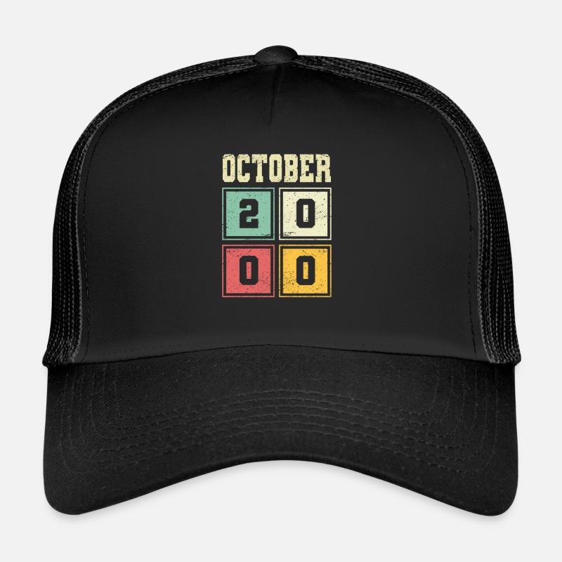 23ème Anniversaire Octobre Millésime 2000 Millésime Casquette trucker 