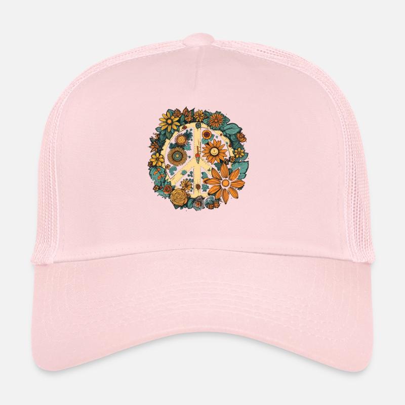 Kostüm Hippie Peace Zeichen Trucker Cap