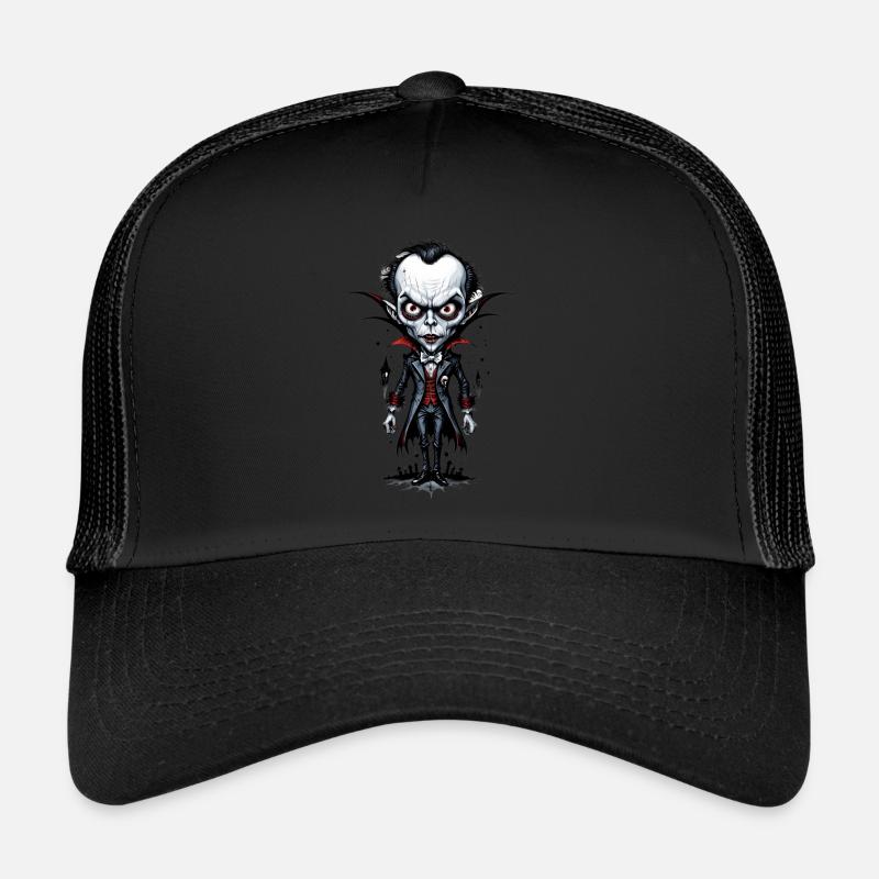 un vampire à grosse tête 9 - Casquette trucker  - noir/noir