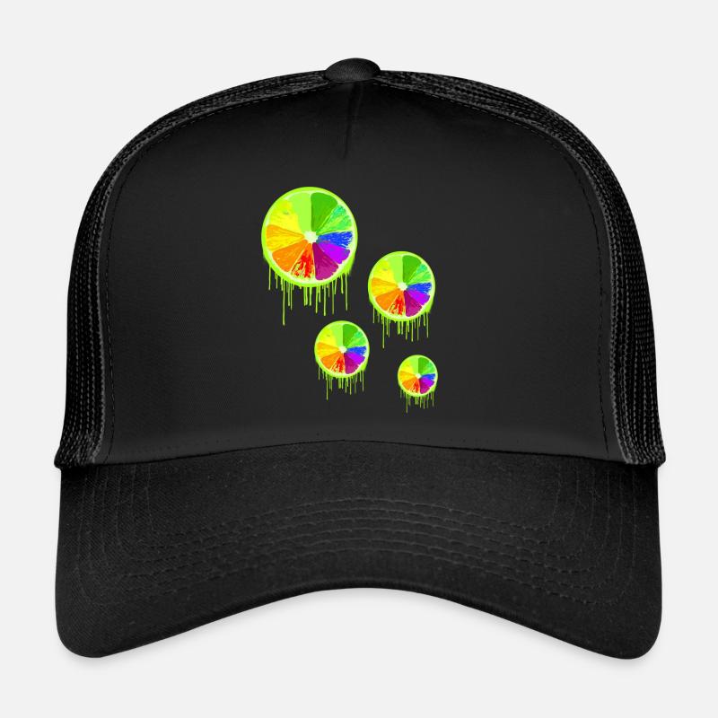 colorful fruit,lime,colorful,graffiti,LGBT Trucker Cap