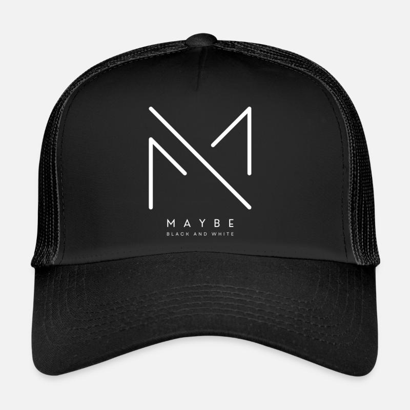 Maybe Black and White Trucker Cap