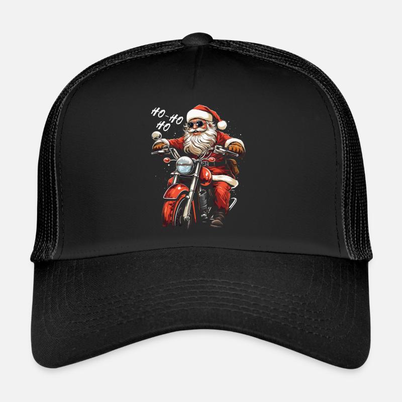 Motorradfahrer Santa Weihnachtsmann Motorrad Trucker Cap