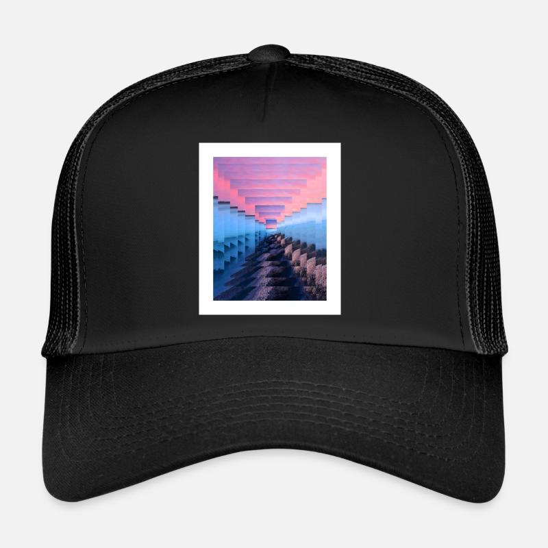 Mist-shrouded landscape Trucker Cap