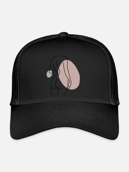 Design abstrait Retour - Casquette trucker  - noir/noir - Devant