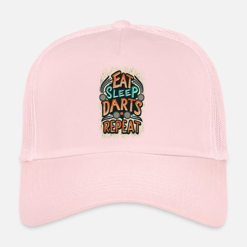 Mangez des fléchettes de sommeil Répétez le dicton de fléchettes Casquette trucker 