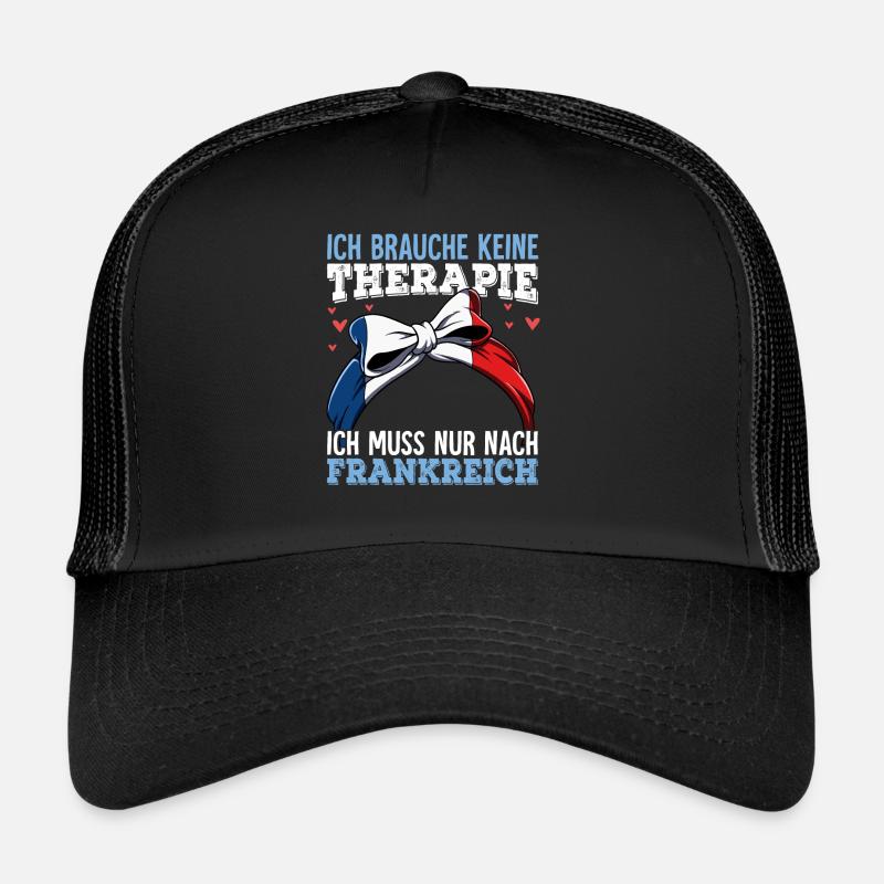 Frankreich - Trucker Cap - Schwarz/Schwarz