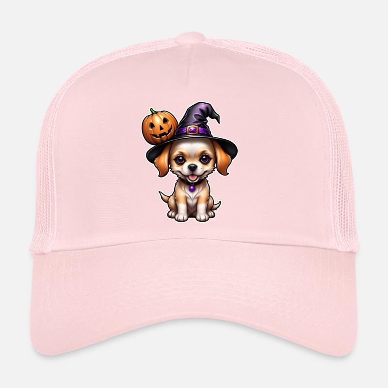 Halloween - chiot mignon avec citrouille Casquette trucker 