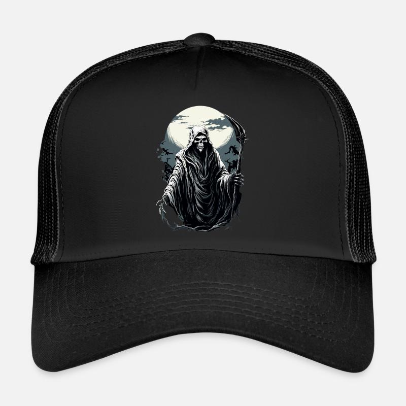 Spooky Halloween Grim Reaper Grim Reaper Trucker Cap