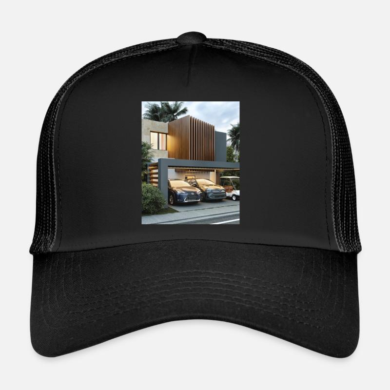 Maison - Casquette trucker - noir/noir