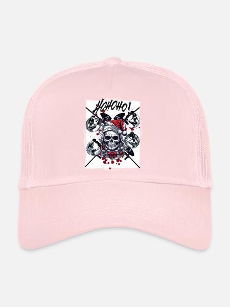 Dead paintballing santa says hohoho! - Trucker Cap - pale pink - Front
