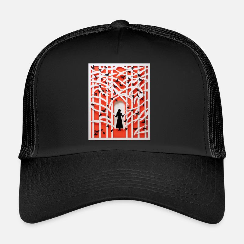 Paper cut Birds - Trucker Cap - black/black