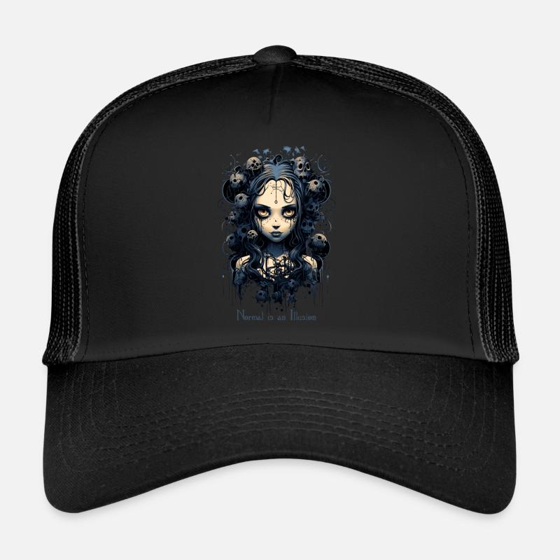 Fille gothique disant que la normalité est une illusion Casquette trucker 