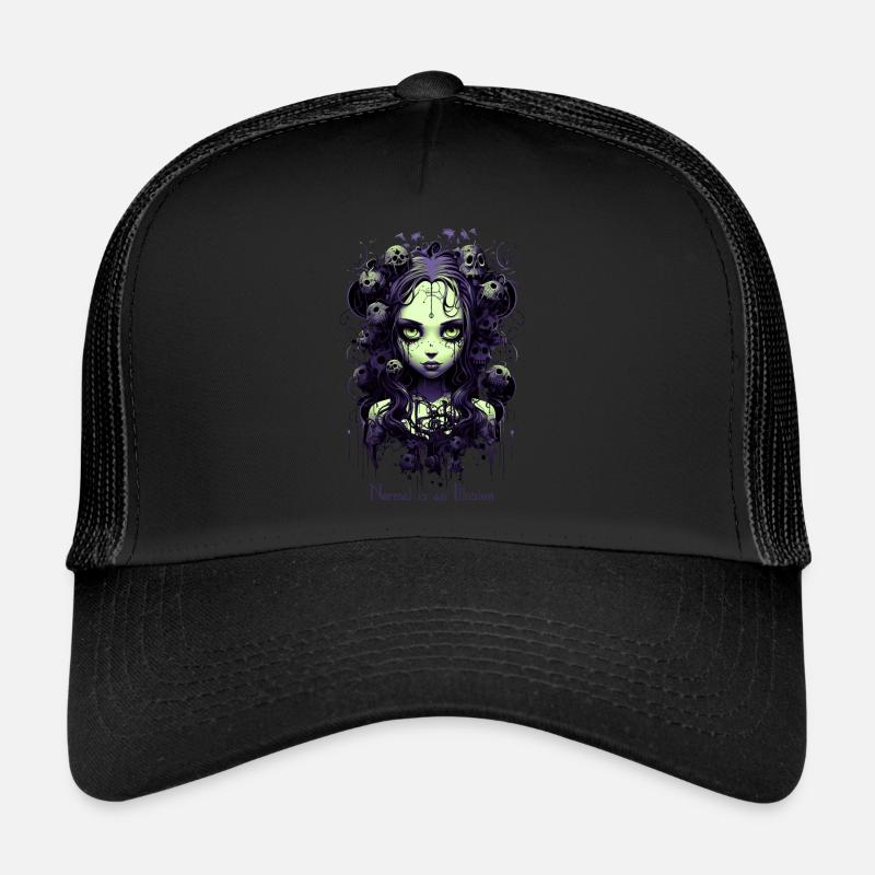 Fille gothique disant que la normalité est une illusion Casquette trucker 