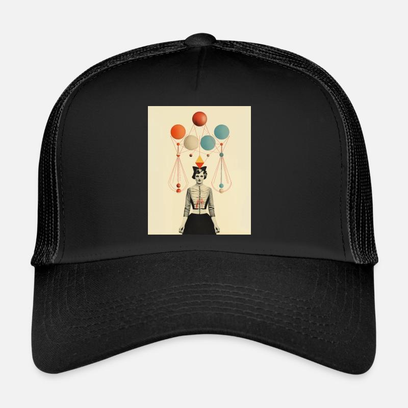 Collage de papier de dame de cirque de pensée Casquette trucker