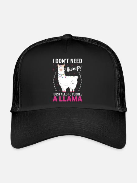 I don t need Theraphy i just need a Llama- Lama - Trucker Cap - black/black - Front