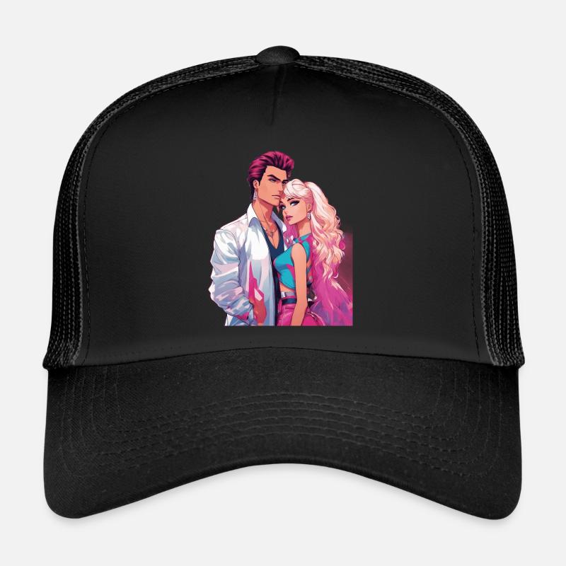 80s Outfits - Trucker Cap - black/black