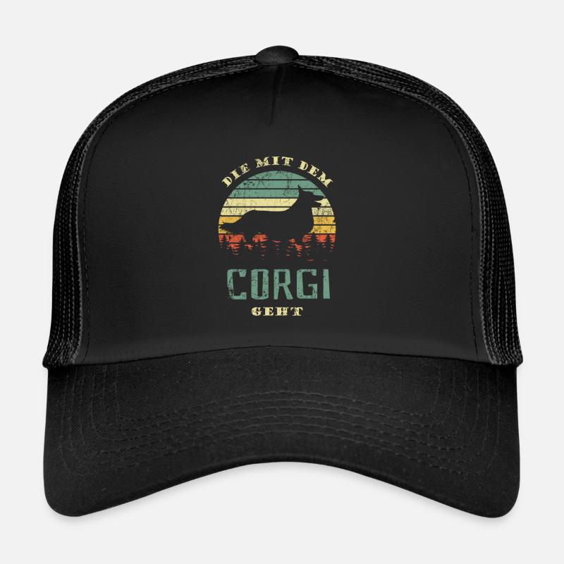 Die mit dem Corgi geht - Hunde Spruch Trucker Cap