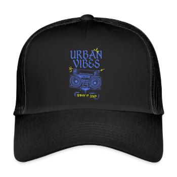 Ambiance Urbaine - Casquette trucker  - noir/noir - Devant